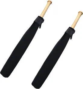 2 Pcs Baseball Bat Sleeve bat Warmers for Softball Batting Training Bat Warmer for Composite Bats Sport Sleeve Protector Reduces Vibration Bat Cover, Baseball bat Cover, Black