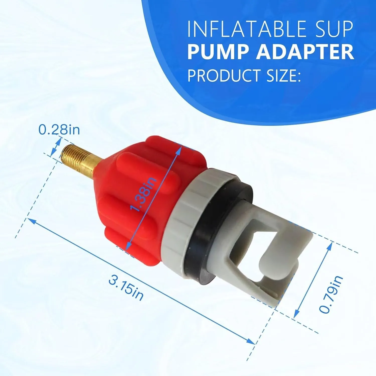 2Pcs Inflatable Stand Up Paddleboard SUP Pump Adaptor, Universal Standard Schrader Air Valve Adapter Pumping Head Connector Converter for Inflating Boat, Kayak, Surfboard, Orange