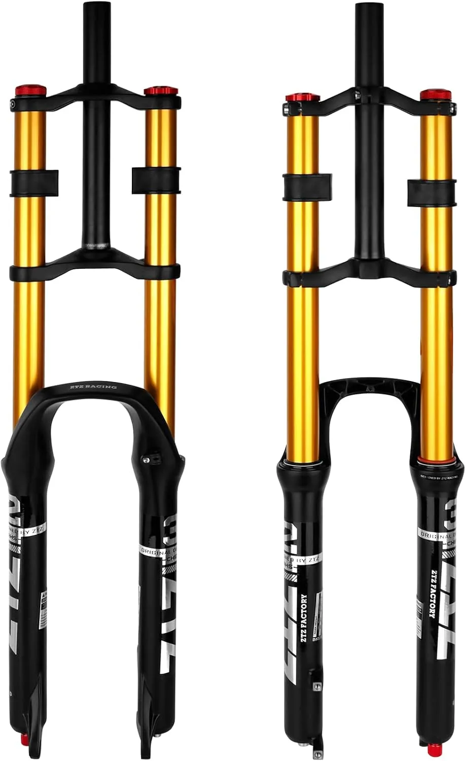 Bike Suspension Fork 26/27.5/29" for Mountain Bike DH Air Double Shoulder Downhill Rappelling Shock Absorber Straight Tube Ultralight Bicycle Shock Absorber Rebound Adjust