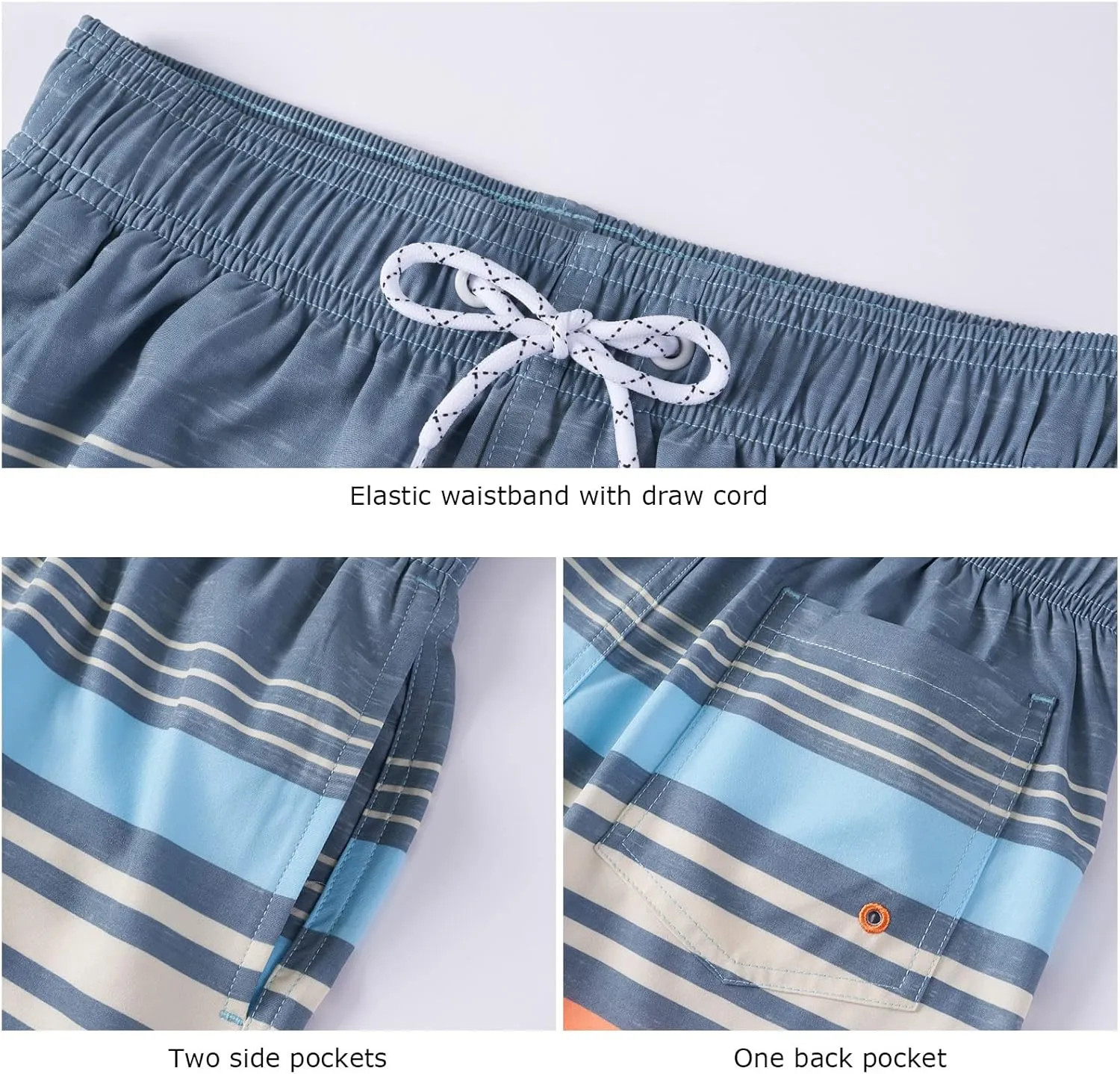 Boys Swim Trunks UPF 50  Quick Dry Toddler Beach Board Shorts Kids Bathing Suit Youth Swimwear with Mesh Lining
