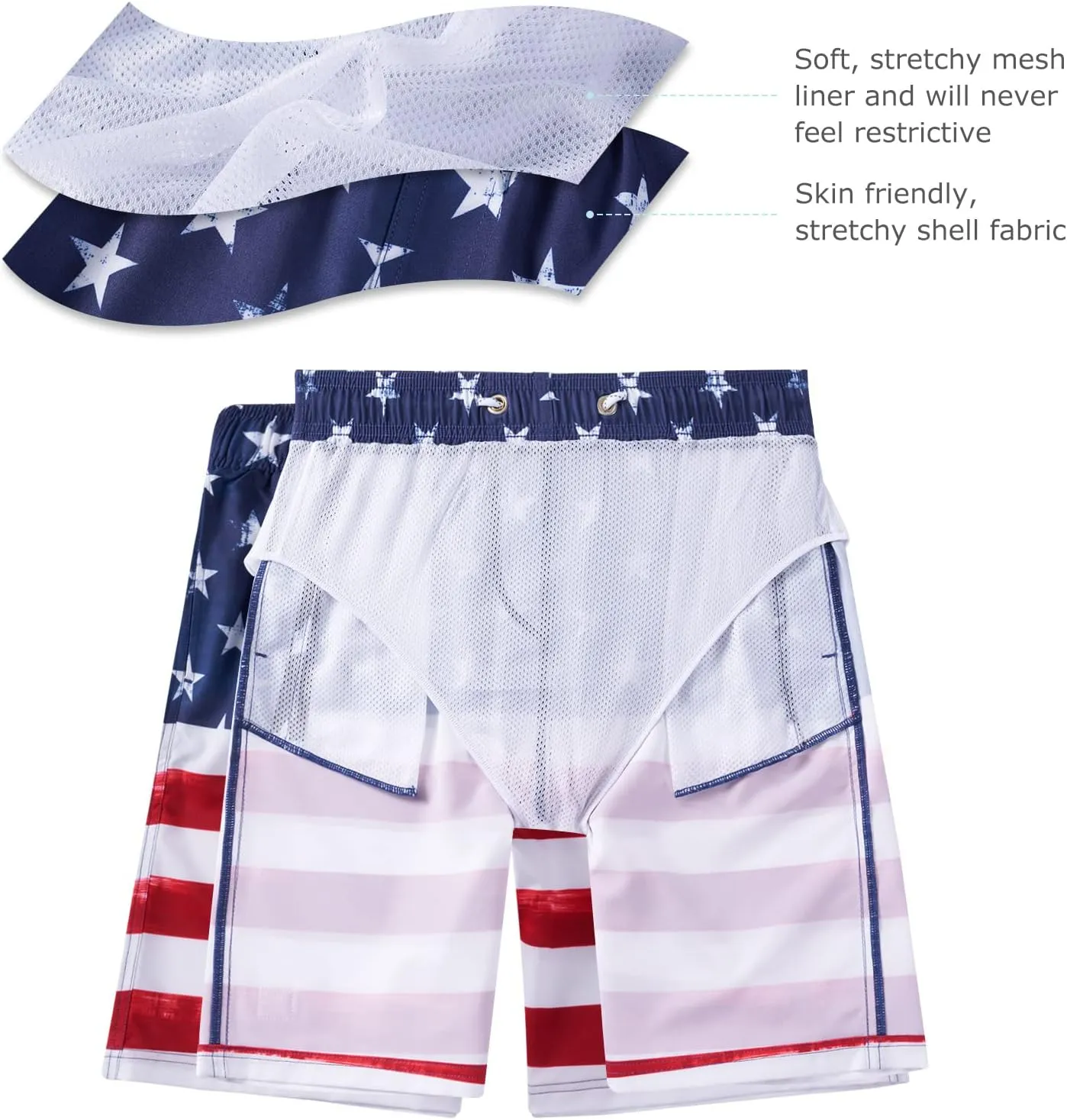 Boys Swim Trunks UPF 50  Quick Dry Toddler Beach Board Shorts Kids Bathing Suit Youth Swimwear with Mesh Lining