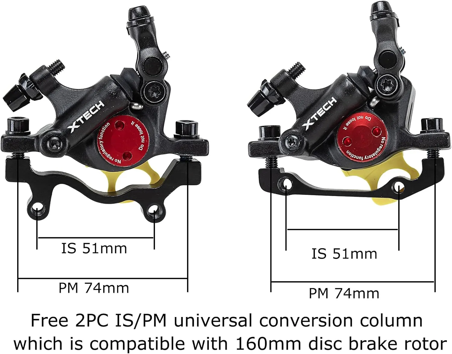 BUCKLOS Zoom HB-100 MTB Line Pulling Hydraulic Disc Brake Calipers Front   Rear, Aluminum Alloy Mountain Bike Hydraulic Disc Brakes with is/PM Universal Caliper Adapter for XC Trail, Fat Bike