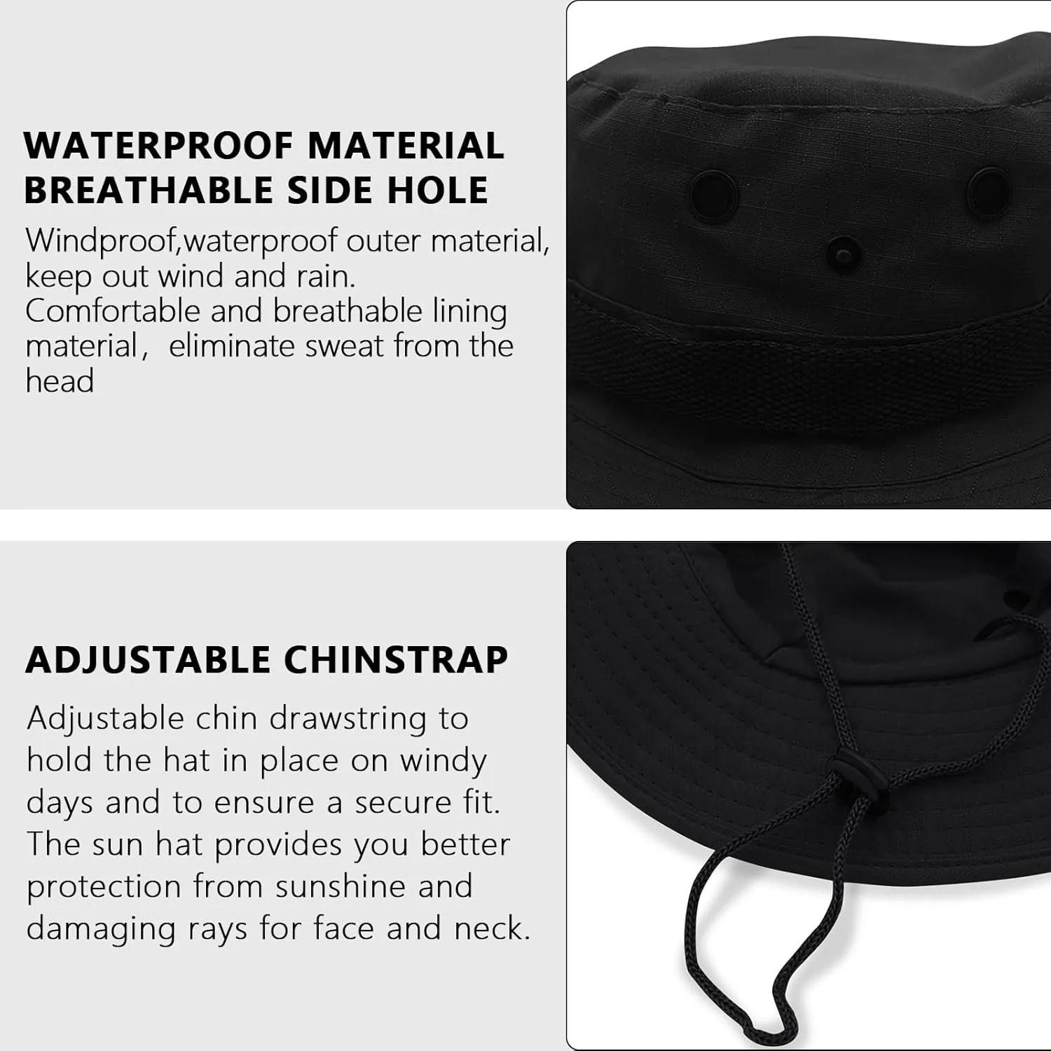 Camo Bucket Hat for Men Women - Outdoor Tactical Sun Wide Brim Boonie - Foldable Fishing
