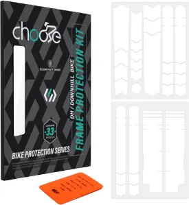 CNC Downhill/Enduro Bike Frame Protection kit,33-Piece Total Frame Protector Sticker-Frame Guard Tape Wrap Film for Top/down Tube,Seatstays,Chainstay,Fork Protect Bike from Scratche/Ding.transparent