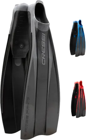 Cressi High Duty Full Foot Pocket Scuba Diving Fins | Hi-Surface: Below Blade Foot Pocket | Free Frog: Made in Italy
