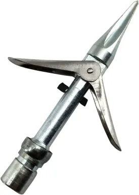 Double Barb Speartip for Spearguns with Threaded Shafts | Includes Threaded Adapter for 6mm or 7mm Threads