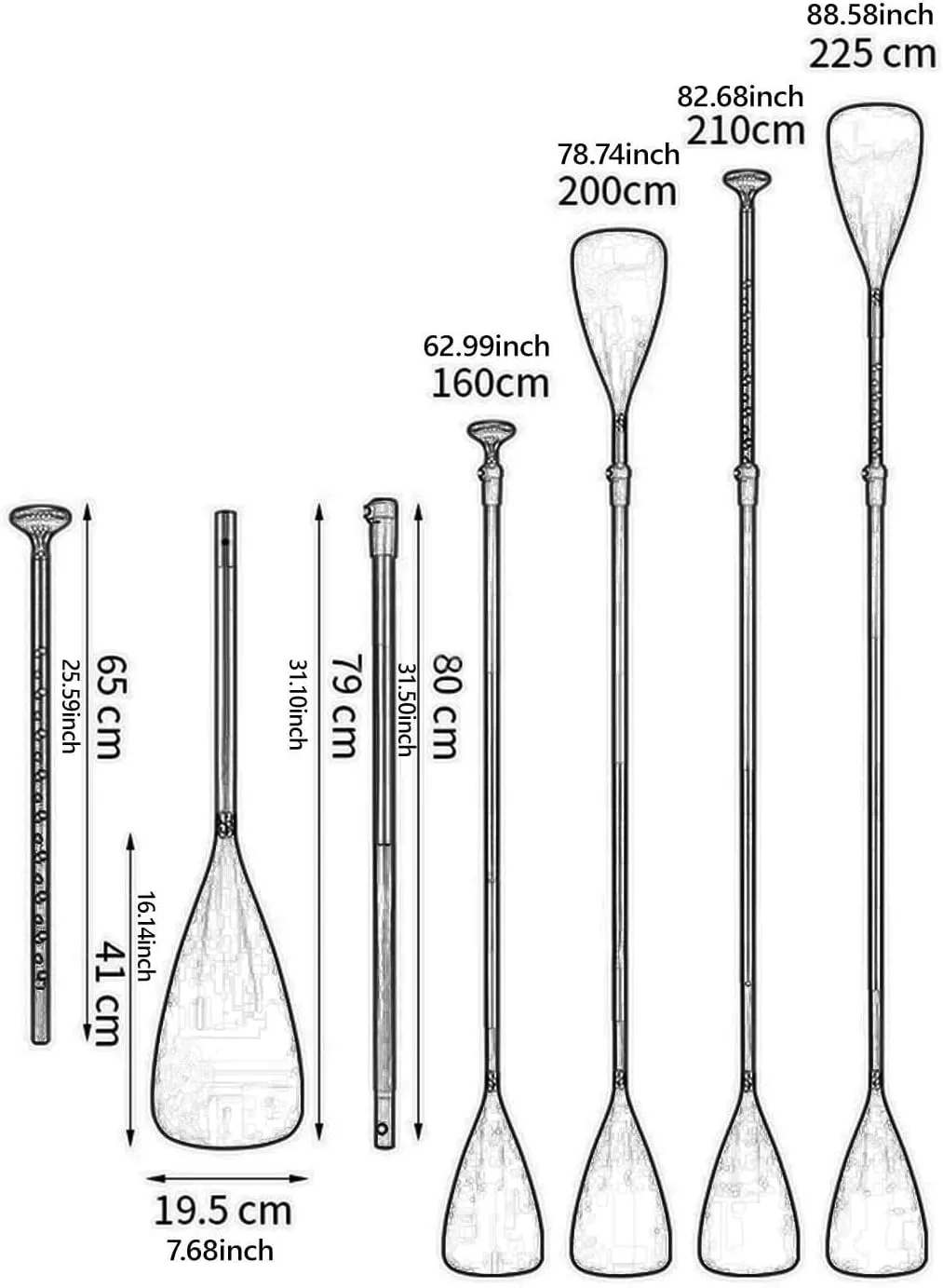 DYNWAVE Kayak Paddle Kayak Oars Portable with Alloy Shaft and PP Blade Paddle Board Paddles Boat Paddle for Inflatable Boat Surfboard