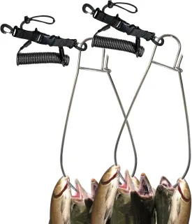 Fish Stringer Clip Large, Fishing Stringer Carry Multiple Large Fish, Quick Release 78Steel Core Lanyard, Designed for Spearfishing, Kayak Fishing & Scuba Diving, Stainless
