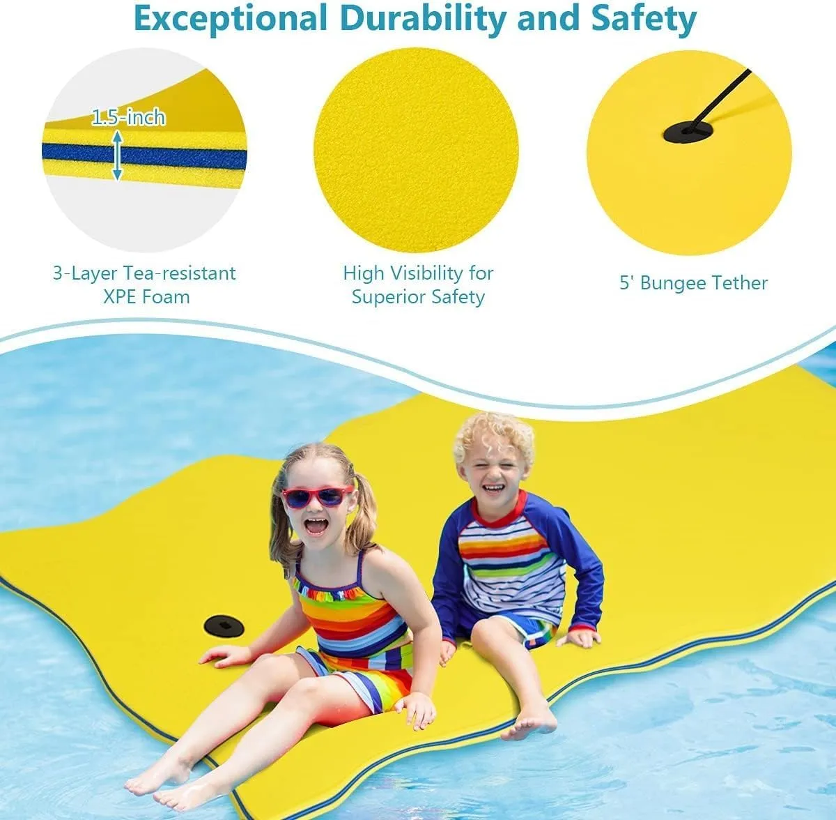 Floating Mat, Floating Water Mat, Swimming Floating Foam Pad Hammock, Portable Water Raft Mattress for Water Activities Swimming Pool, Lake, Sea