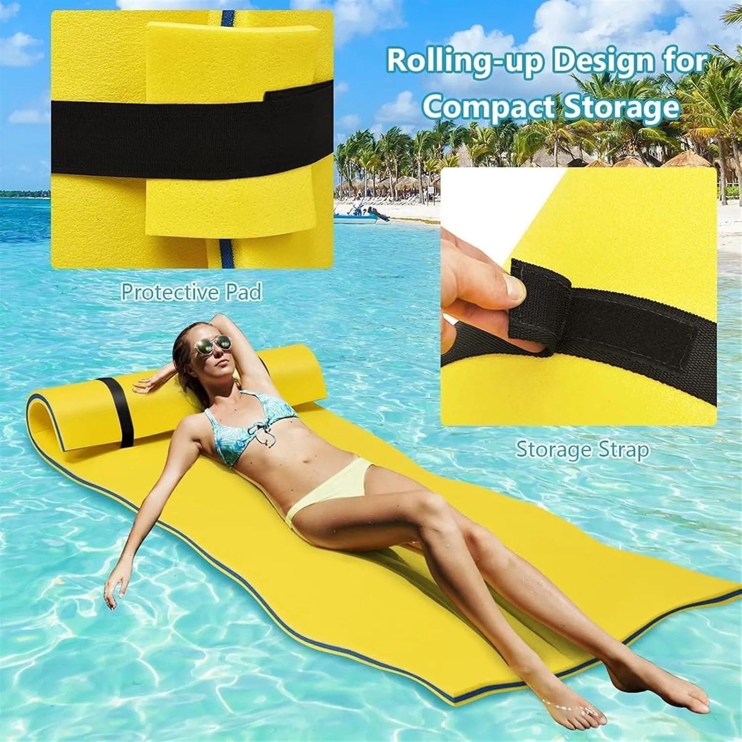 Floating Mat, Floating Water Mat, Swimming Floating Foam Pad Hammock, Portable Water Raft Mattress for Water Activities Swimming Pool, Lake, Sea