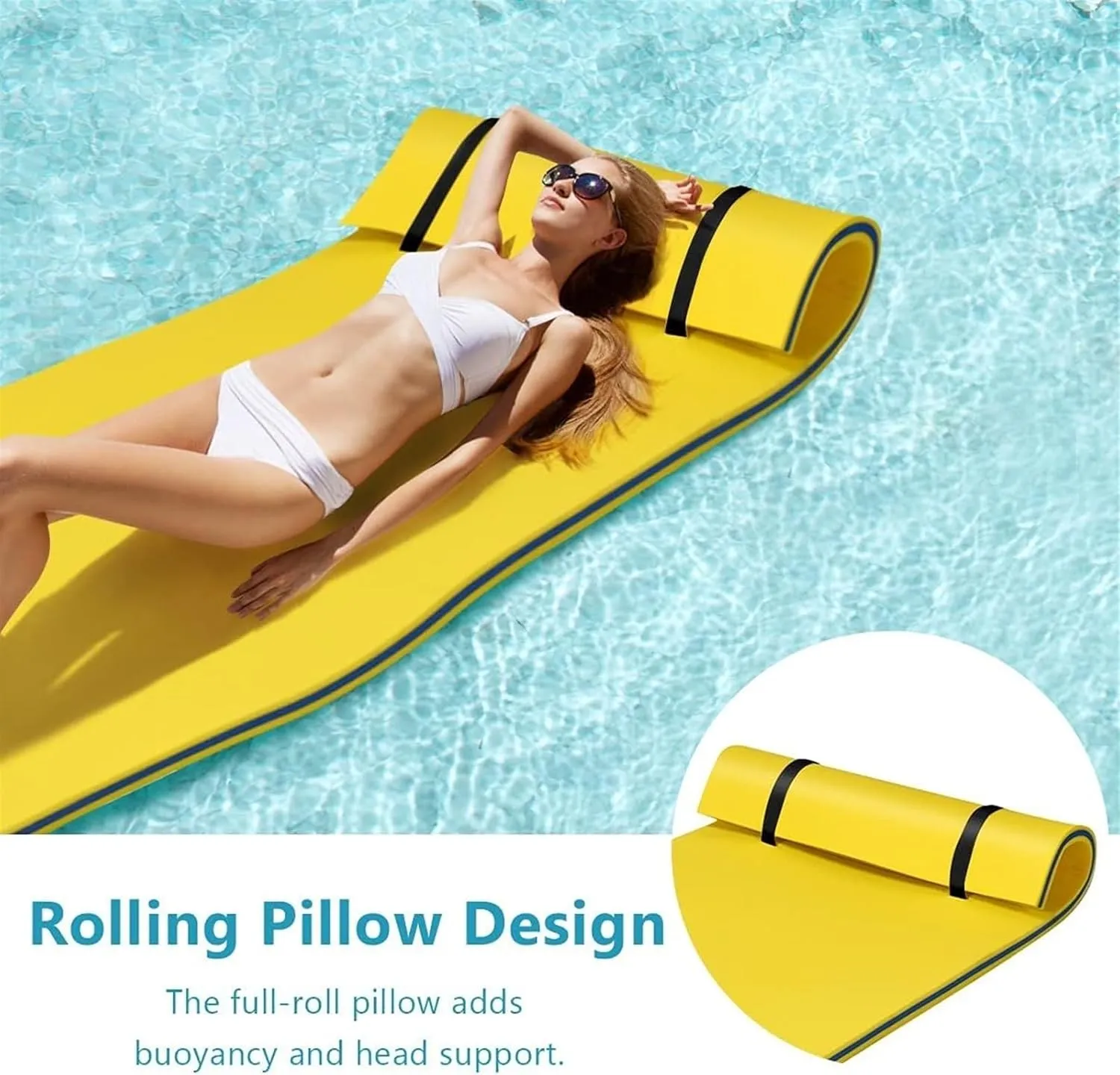 Floating Mat, Floating Water Mat, Swimming Floating Foam Pad Hammock, Portable Water Raft Mattress for Water Activities Swimming Pool, Lake, Sea