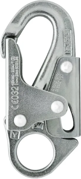 Forged Steel Snap Hook 25KN - Fusion Climb Maxi-2 - Professional Fall Protection Snap Hook - Heavy Duty Carbon Steel - Double-Action Snap Hook for Safety, Climbing, Rappelling - OSHA ANSI Compliant