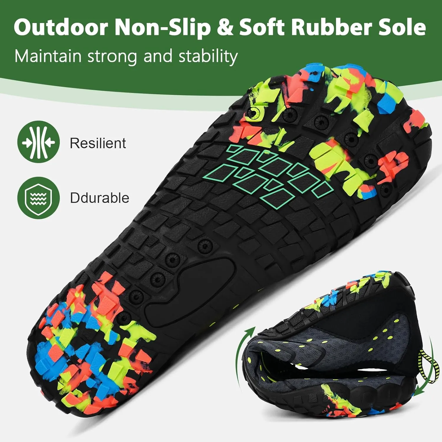 Hike Barefoot Water Shoes Women Men Footwear Wide Toe Quick-Dry Pro Barefoot Swim Beach Breathable Grounding Shoes Non-Slip Aqua Socks Shoe for Pool Walking Kayaking Hiking Surfing