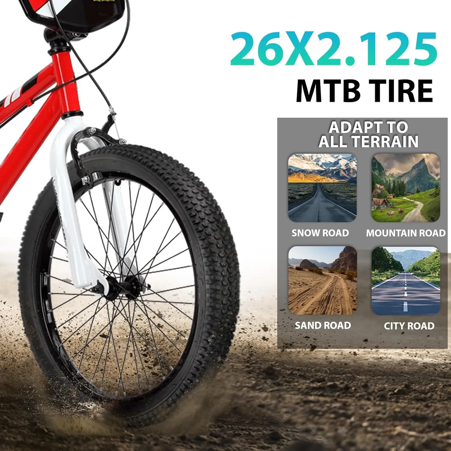 Hycline 2-Pack Mountain Bike Tires: 20/24/26/27.5-inch Folding Replacement Puncture-Resistant Butyl Rubber High-Density Bicycle Tires with Tire Levers for MTB Street Trail Adventures