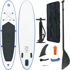 Inflatable Stand Up Paddle Board for Adventurous Exploration, Lightweight and Durable, Relaxing on Water, Blue and White