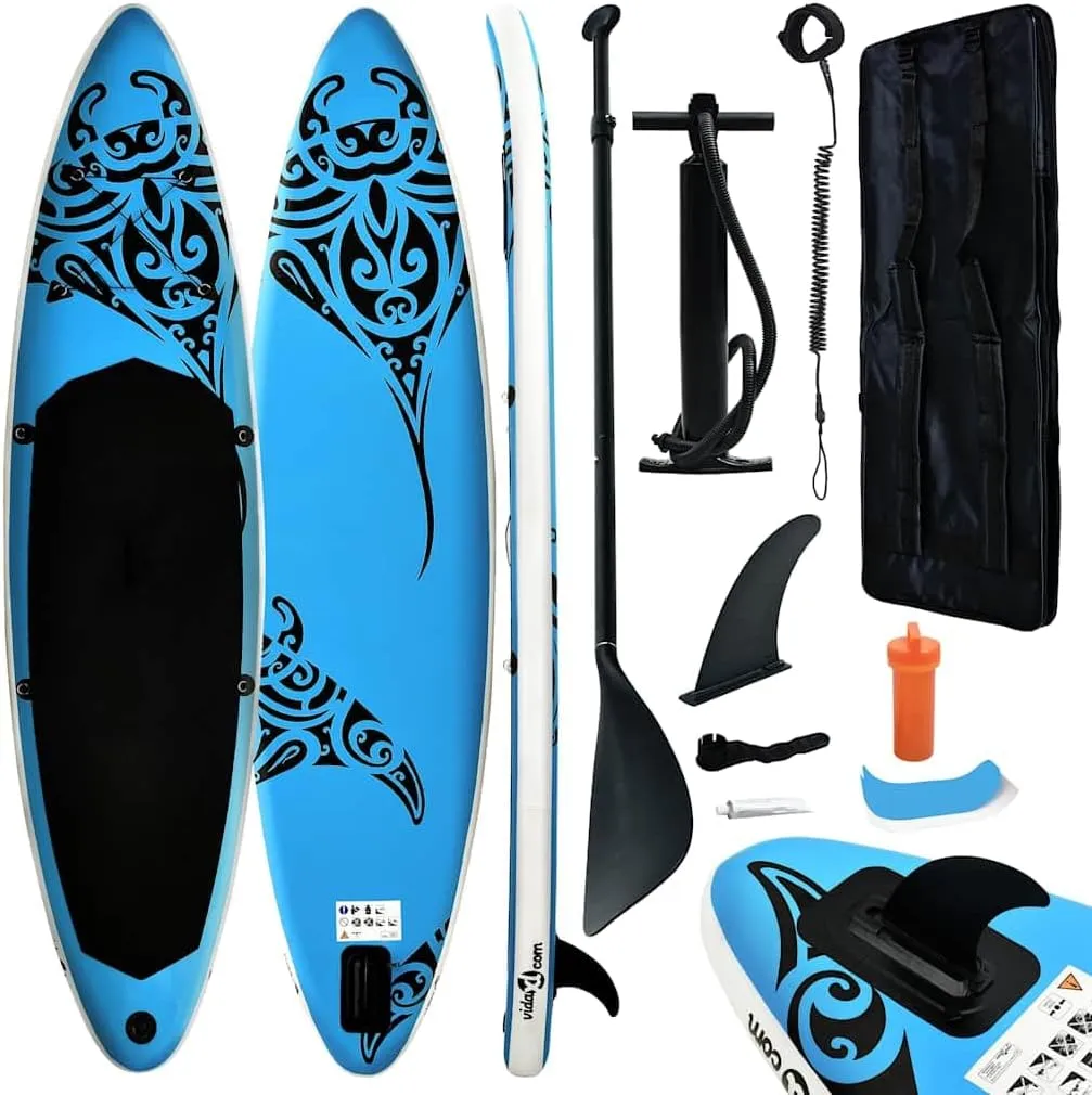 Inflatable Stand Up Paddleboard Set, Puncture-Proof and Resistant, High-Pressure Design, Comfortable Water Adventure, Blue