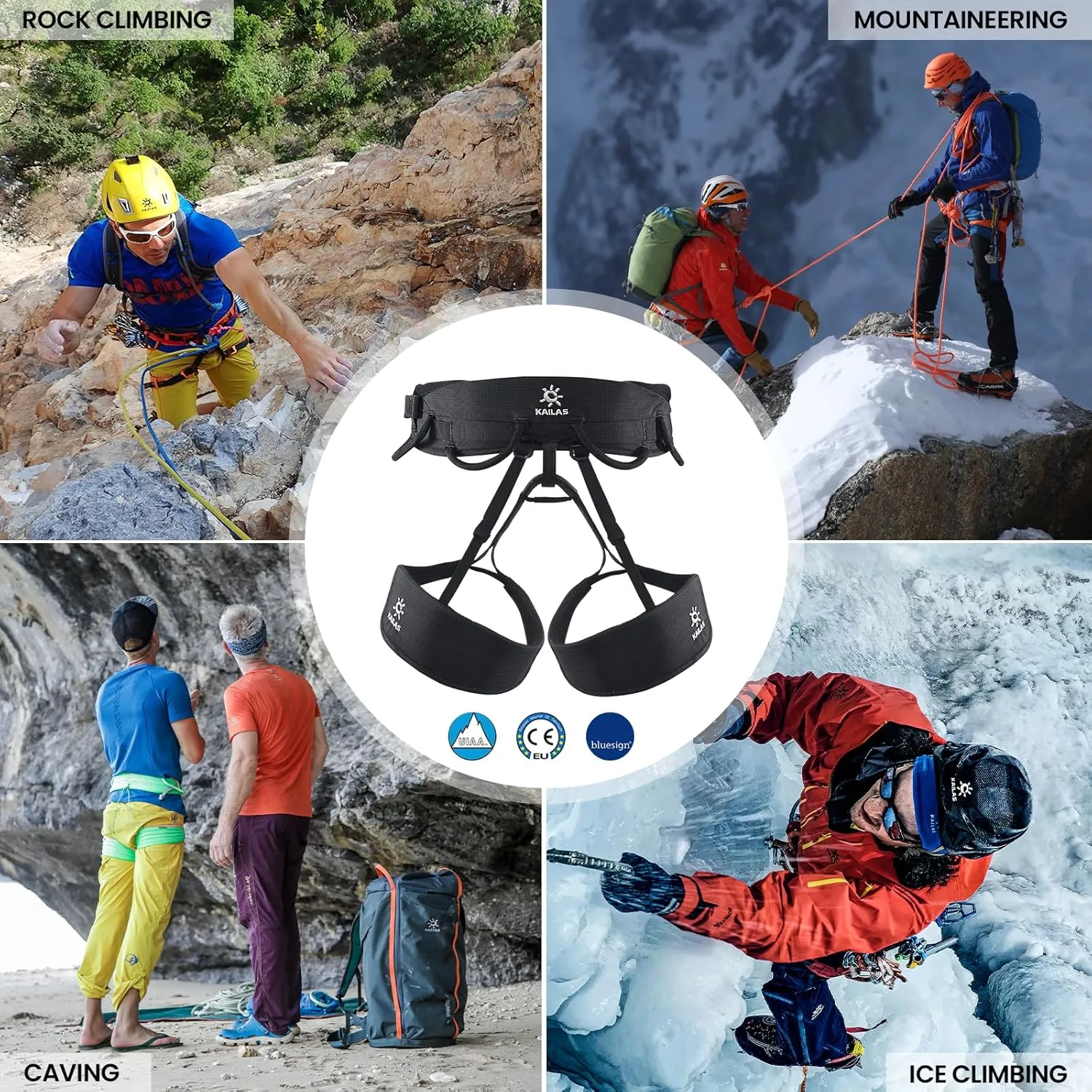 KAILAS Airo Rock Climbing Harness Men Mountaineering Tree Ice Climbing Women Half Body Safety Belt Rappelling