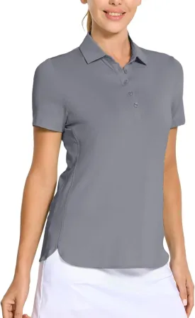 M MAELREG Womens Golf Shirt Short Sleeve 5 Buttons Quick Dry Casual Solid Moisture Wicking Tennis Polo Shirts for Women