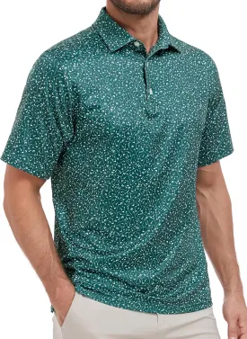 Mens Golf Shirt Relaxed Fit Printed Short Sleeve Performance Moisture Wicking Polo Shirt (S - 4XL)