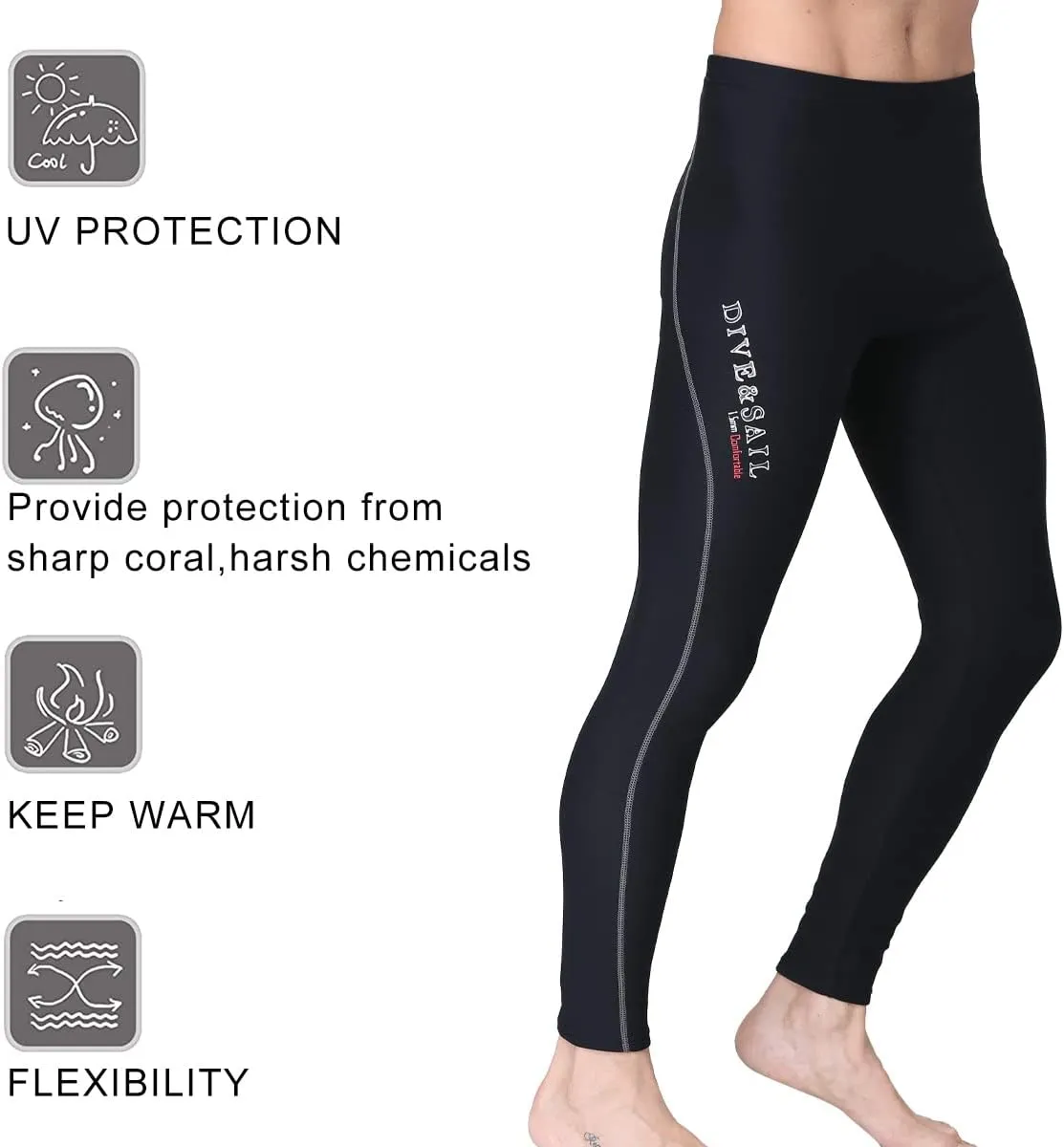 Neoprene Wetsuit Pants 3mm/1.5mm - Long Pants for Men & Women - Warm Diving, Swimming, Snorkeling, Scuba & Surfing
