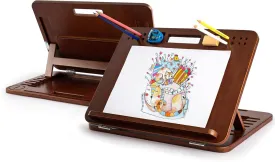 StrongTek 6-Position Bamboo Table Easel, 16x12 Inch Adjustable Drawing and Sketching Board with Built-in Handle and Back Storage, Portable Art and Lap Desk for Sketching, Reading, and Book Stand