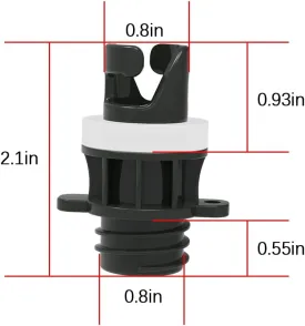 Tuomico Sup Electric Pump Halkey-Roberts (HR) Valve Adapters, Paddle Board Pump Nozzle Replacements with 3 Gaskets for Perfect Connection(2PCS)