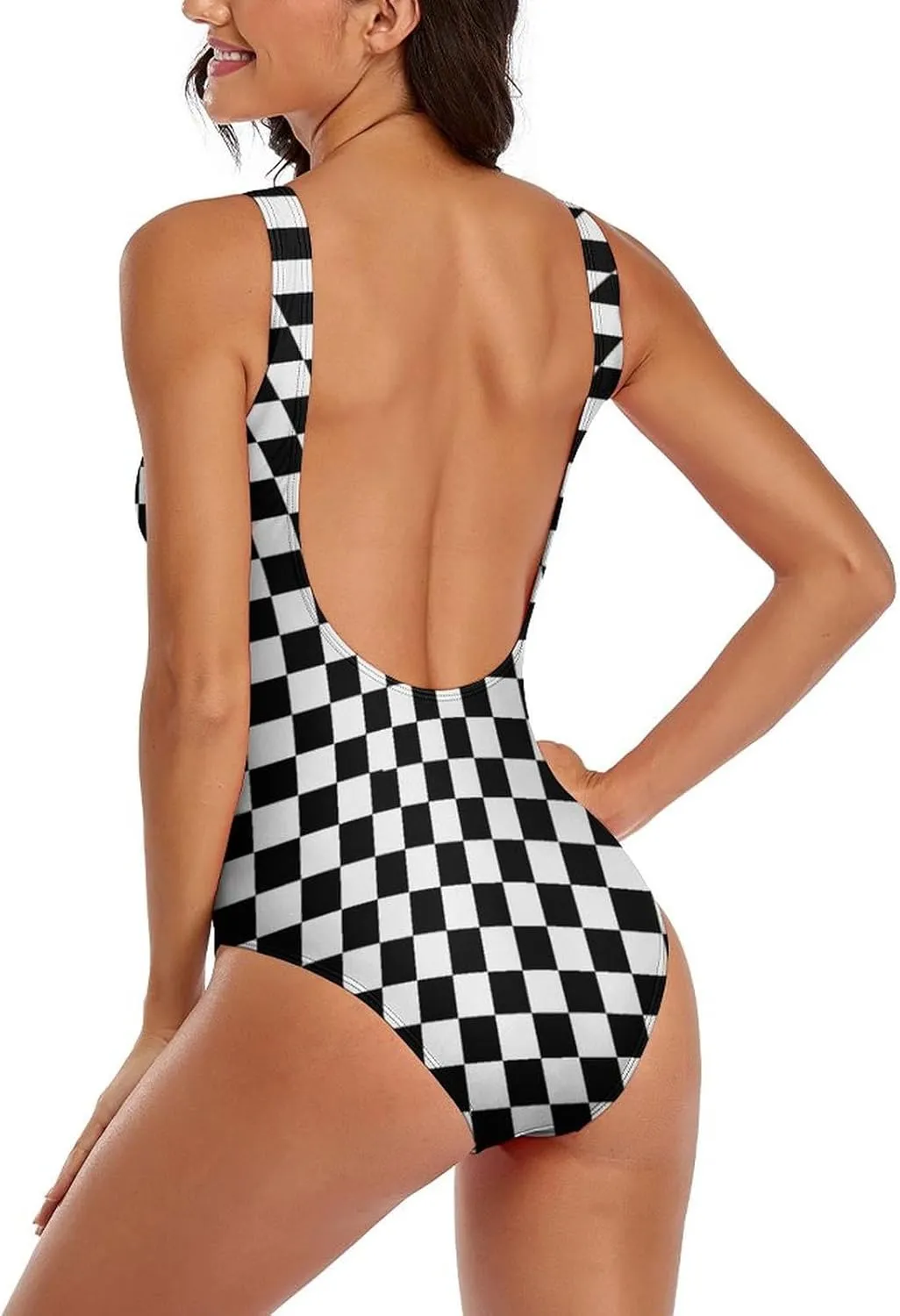 Women's Sexy One Piece Swimsuit Bathing Suit Tummy Control Swimwear Low Back Padded One Piece Swimwear