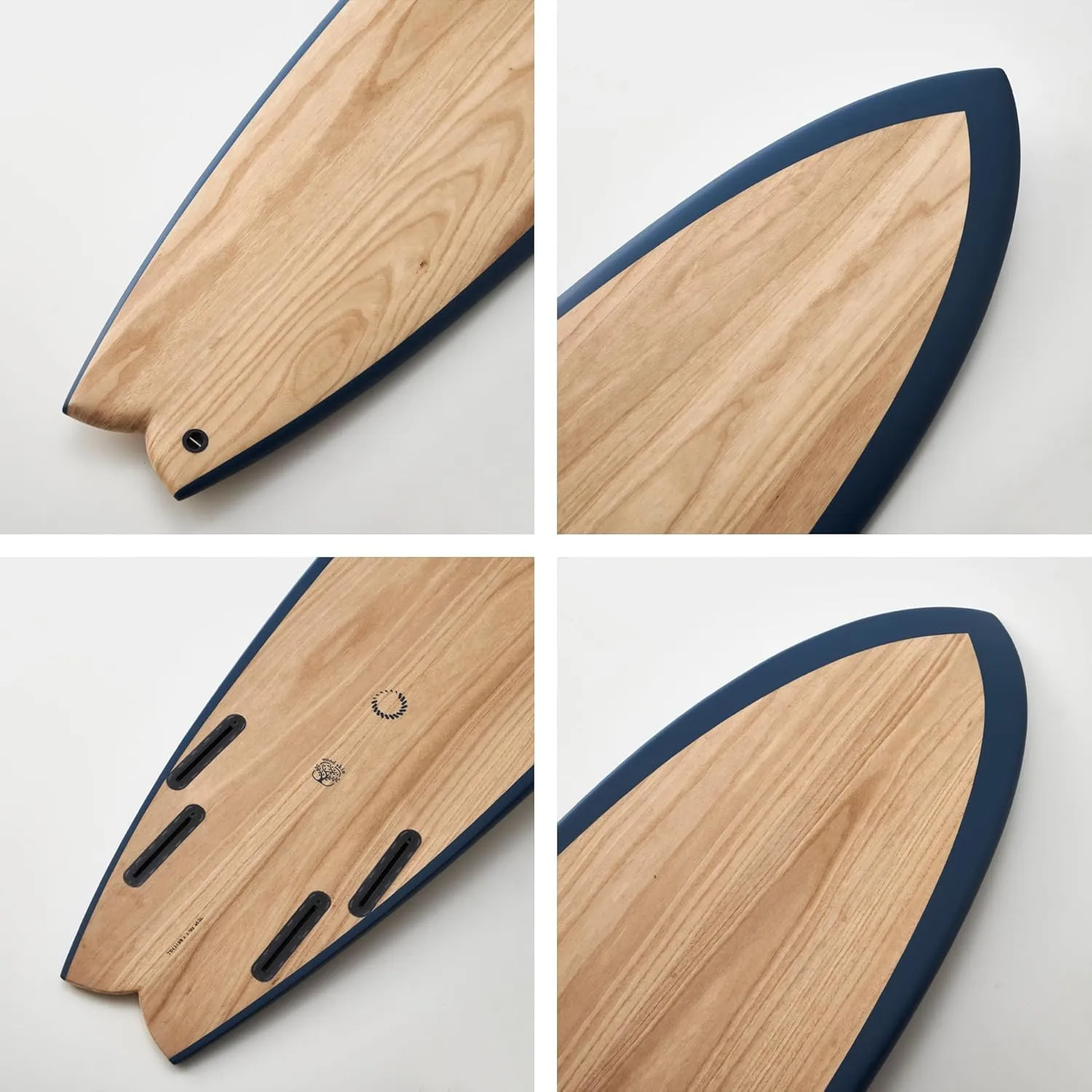 Wood Skin Surfboard Mid Length MID05 Quad Fish, Durable and Light-Weight Structure