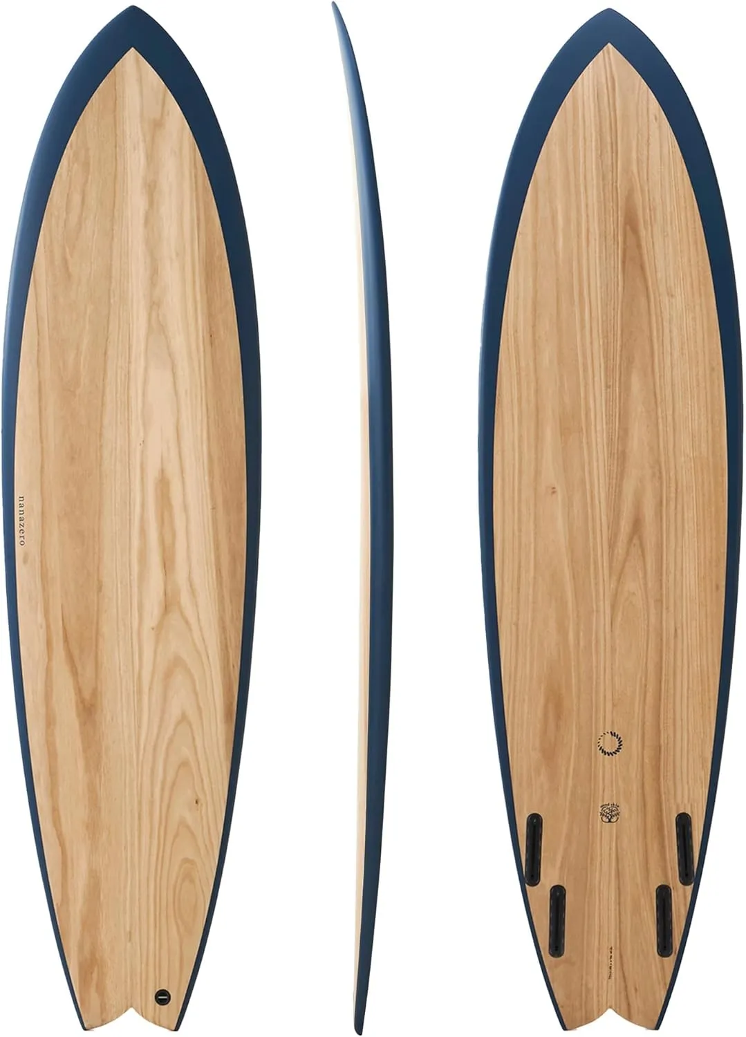 Wood Skin Surfboard Mid Length MID05 Quad Fish, Durable and Light-Weight Structure
